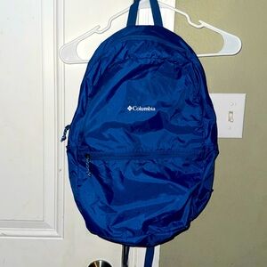 Columbia Blue Nylon Lightweightt Backpack NWOT O/S